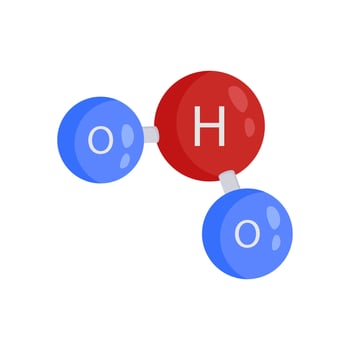 H2O Molecule Flat Icon, illustration vector