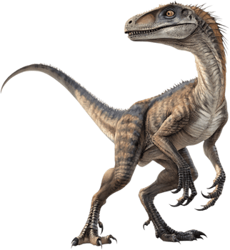 Prehistoric Velociraptor Clipart Enhances Holiday Designs with Fun. . png