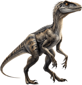 Velociraptor Clipart Brings Festive Vibes with Prehistoric Charm. . png
