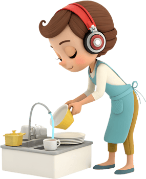 Cartoon Woman Clipart Adds Charm to Daily Life Moments. . png