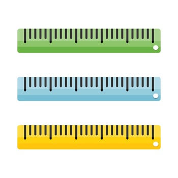 Metric measurement icon in flat style. Measure scale illustration on isolated background. Ruler scale sign business concept. vector