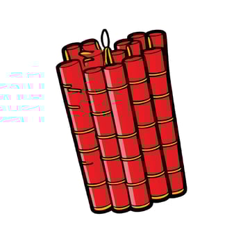 A red candle with a red candle stick vector
