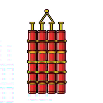 A red tower with four red cylinders on top vector