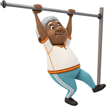 Cartoon Woman Exercising Brings Fun and Motivation to Fitness Designs. . png