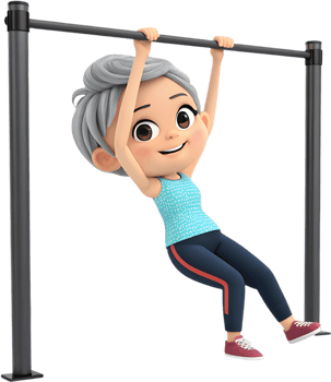 Cartoon Woman Exercising Brings Playful Spirit to Fitness Art. . png