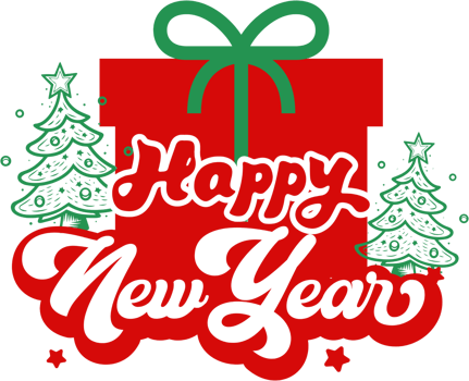 three dimensional New Year's events png