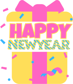 olorful messages New Year's events png
