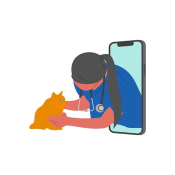 Online Vet Flat Illustration vector