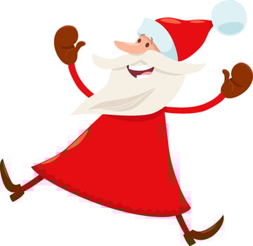 happy cartoon Santa Claus character on Christmas time vector