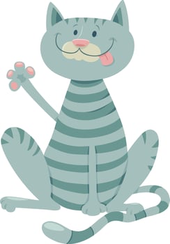 cartoon gray tabby cat animal character vector