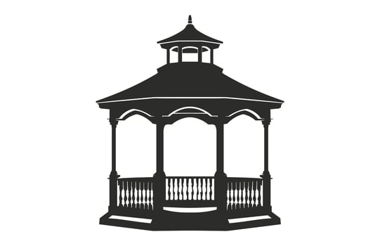 Gazebo Silhouette Clipart vector