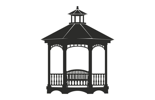 Gazebo Silhouette isolated on a white background vector