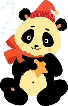 A Panda's Charm Black, White, and Adorable vector