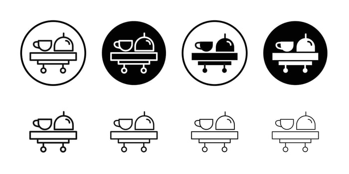 Room service icon Black and white outline vector