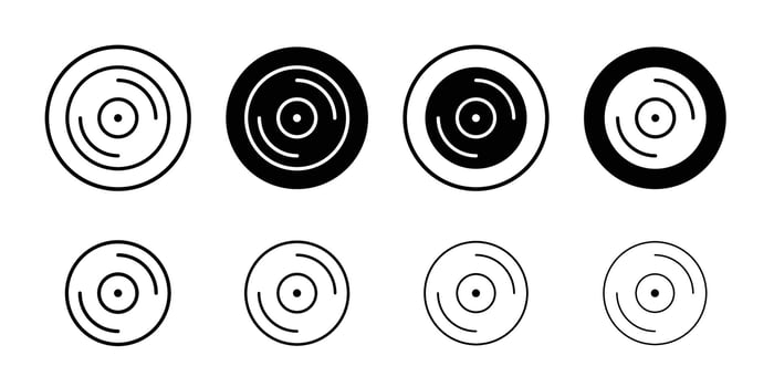 Vinyl icon Black and white outline vector