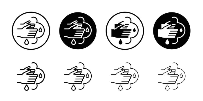 Wash your hands icon Black and white outline vector