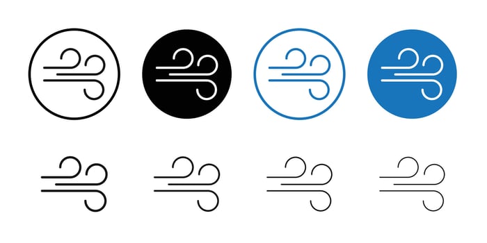 Wind icon Black and white outline vector