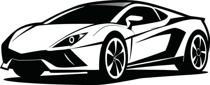 Supercar Silhouette Clean Design vector