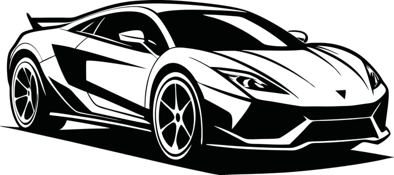 Supercar Streamlined Silhouette vector