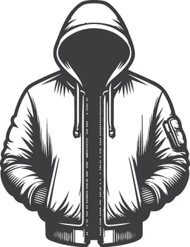 Chic Gathered Bomber Jacket Sketch Outline vector