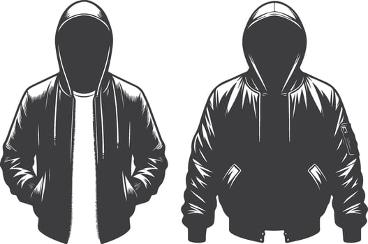 Utility Satin Bomber Jacket Outline Design vector