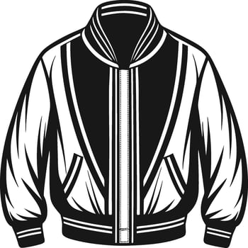 Frill Accent Bomber Jacket Outline Design vector