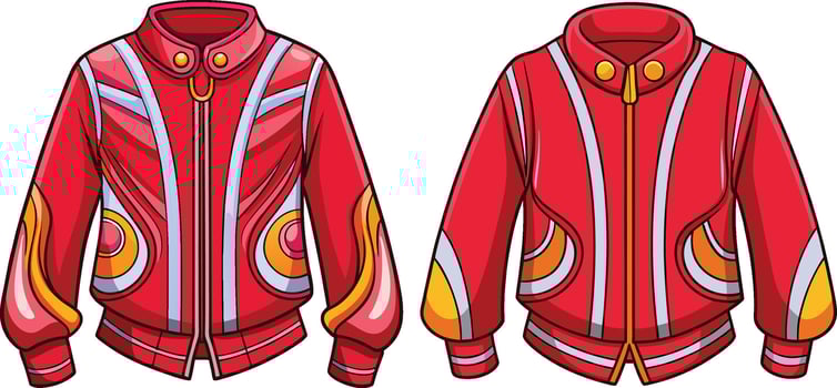 Leaf Accent Bomber Jacket Outline Design vector