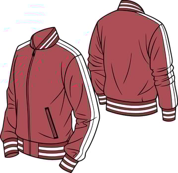 Tunic Style Bomber Jacket Sketch Outline vector