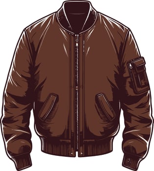 Vintage Wool Collar Bomber Jacket Sketch vector