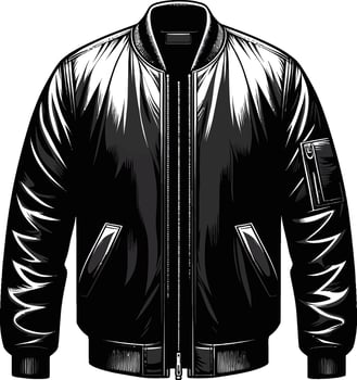 Single-Pocket Bomber Jacket Outline vector
