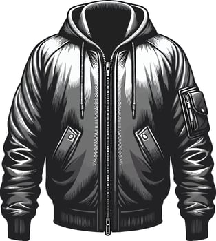 Minimalist Black Bomber Jacket Design vector