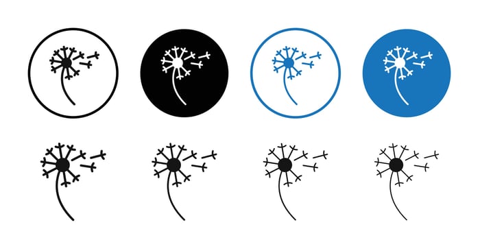 dandelion icon logo sign set outline vector