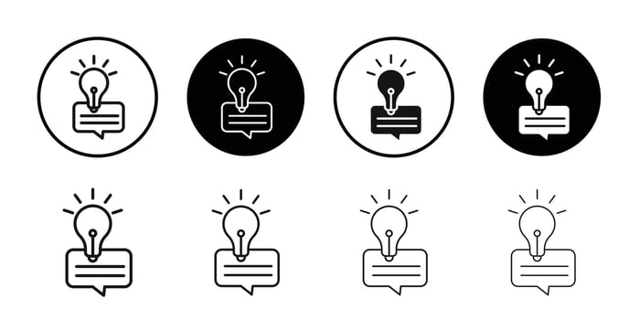 Suggestion icon logo sign set outline vector