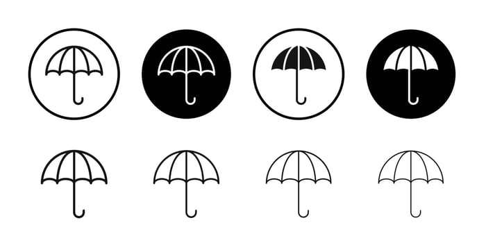 Umbrella icon logo sign set outline vector