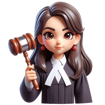 Cartoon Female Judge Holding Gavel png