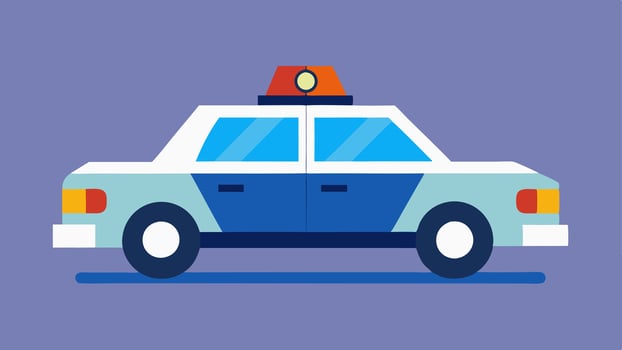 These descriptions can help inspire simple illustrations focused on the theme of a police car with flashing lights.. vector
