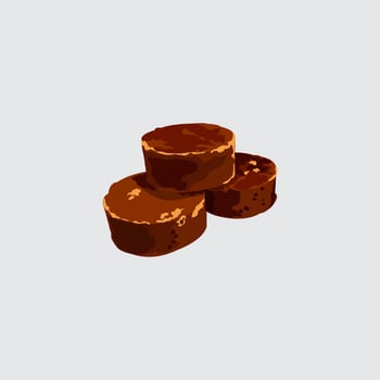 Brown sugar illustration on light gray background editable vector