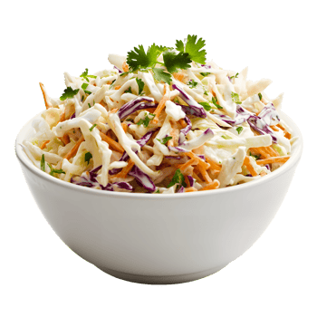 Coleslaw in White Bowl on Transparent Background png