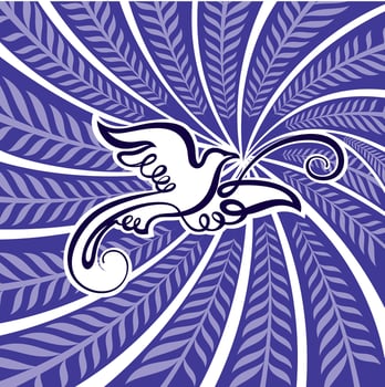 Dove of Peace. Pigeon. Concept of the world. Boho Bird vector