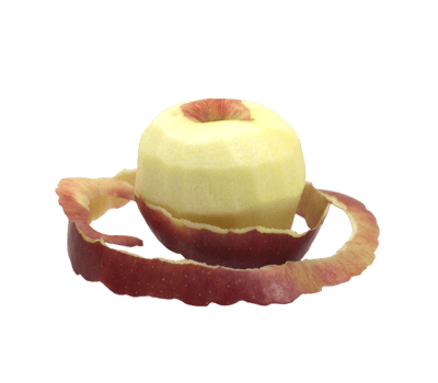A peeled apple with a bite taken out of it png