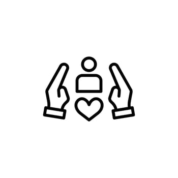 Customer care icon Black and white outline vector