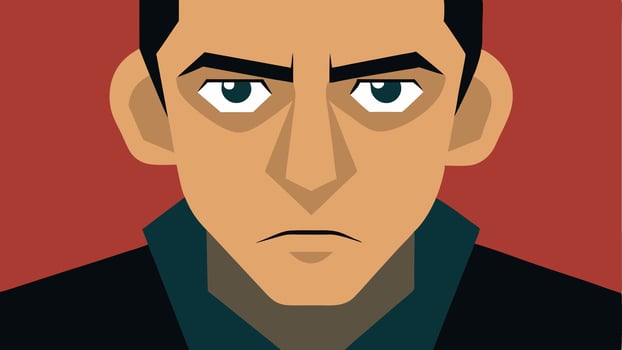 Witness Expression A closeup of the witnesss face portraying concentration and determination as they carefully assess the suspects.. vector