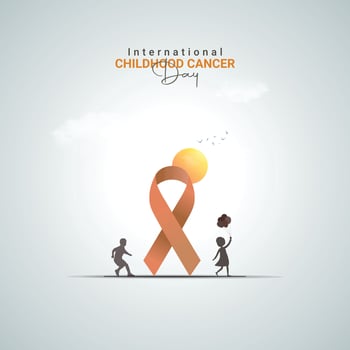 International Childhood Cancer Day concept. Colourful Childhood Cancer ribbon design. vector