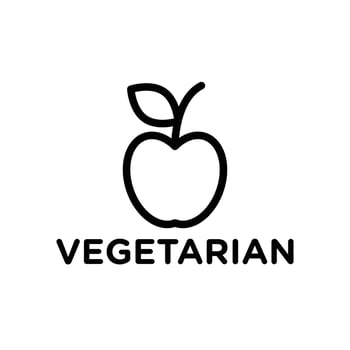 Vegetarian food diet icon Black and white outline vector