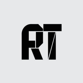 Initial letter RT logo design vector
