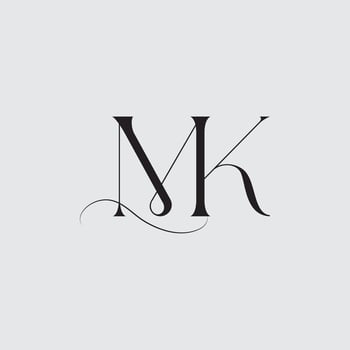 Initial letter MK logo design vector