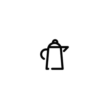 Kettle incomplete line art icon template vector