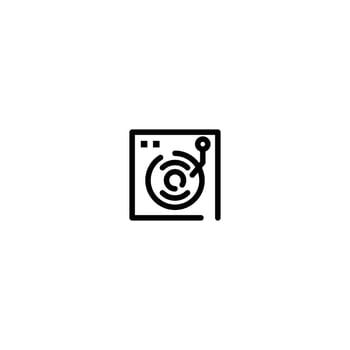 Vinyl Player incomplete line art icon template vector
