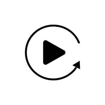 Replay icon logo sign set outline vector