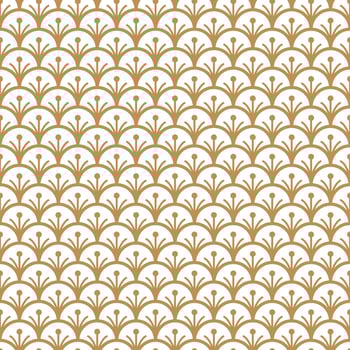 Japanese seamless pattern of gold waves on white background in geometric style vector